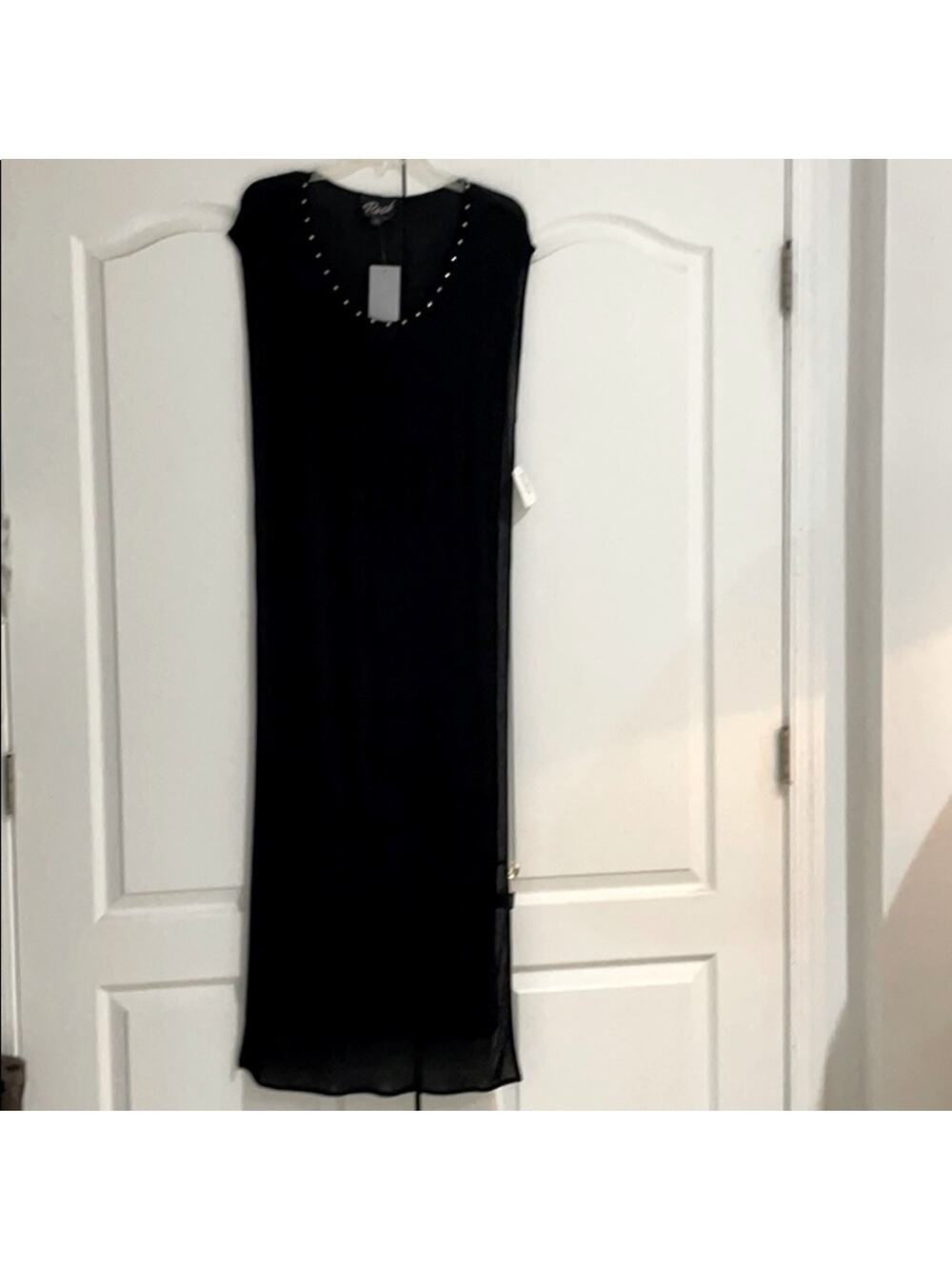 Stella & Jamie s black overdress w/rhinestones NWT